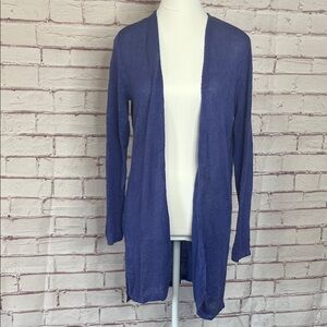 J.Jill Linen Blend Open Cardigan in Periwinkle Like New Medium